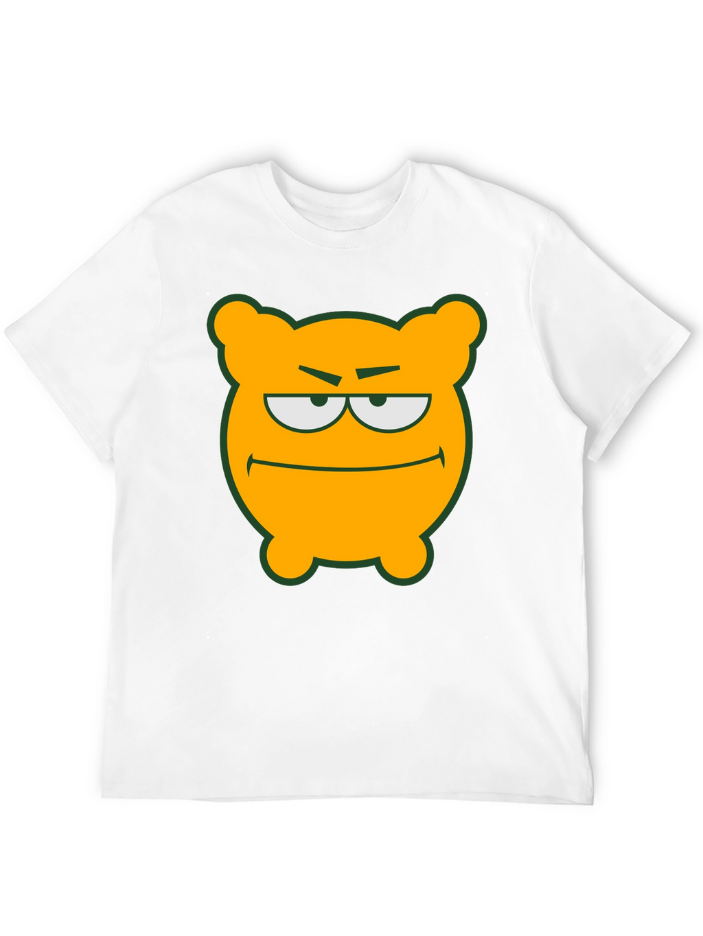 Camiseta Negra con Diseño de Oso Naranja