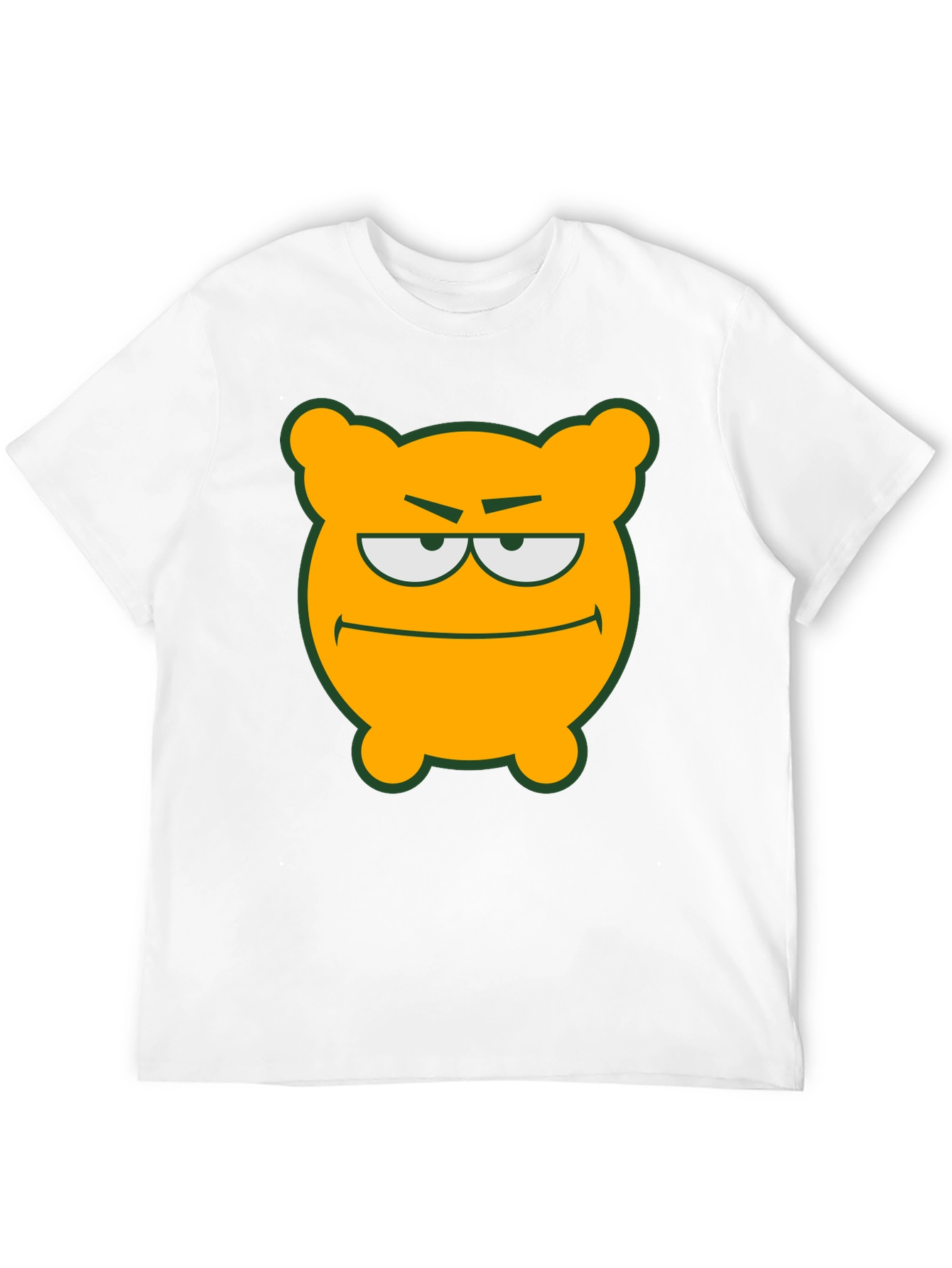 Camiseta Negra con Diseño de Oso Naranja