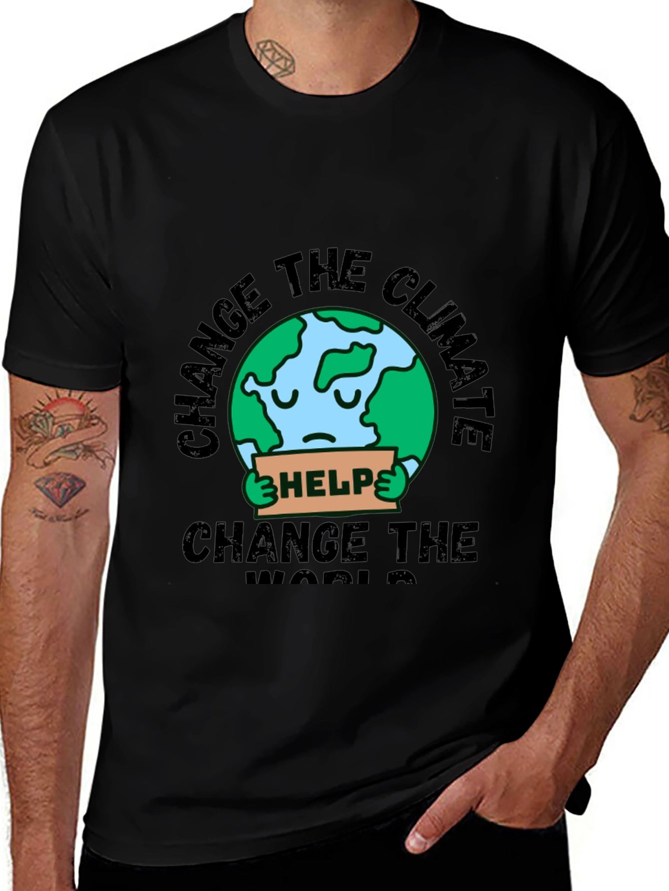 Camiseta Negra - Change the Climate Change the World