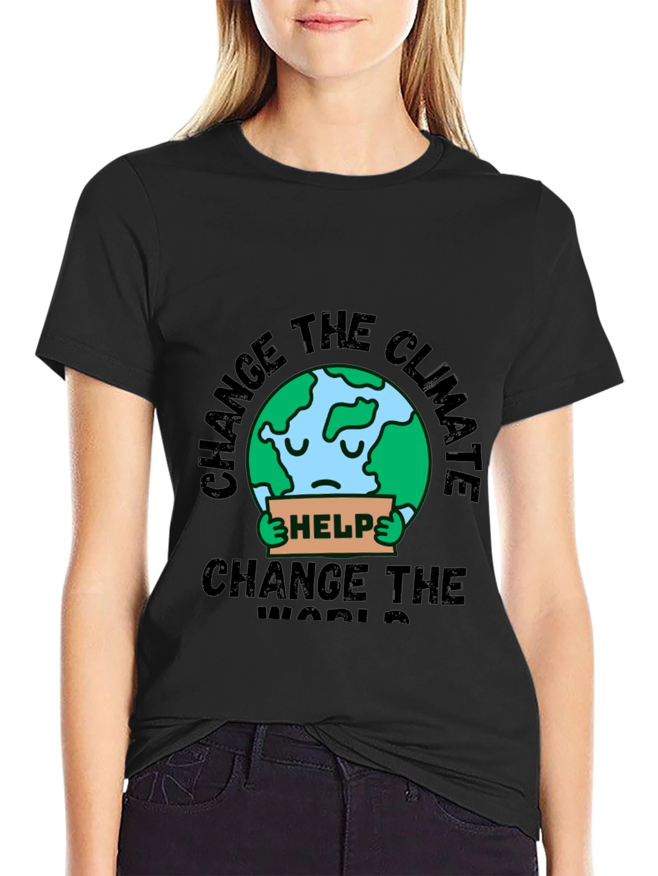 Camiseta Negra - Change the Climate Change the World