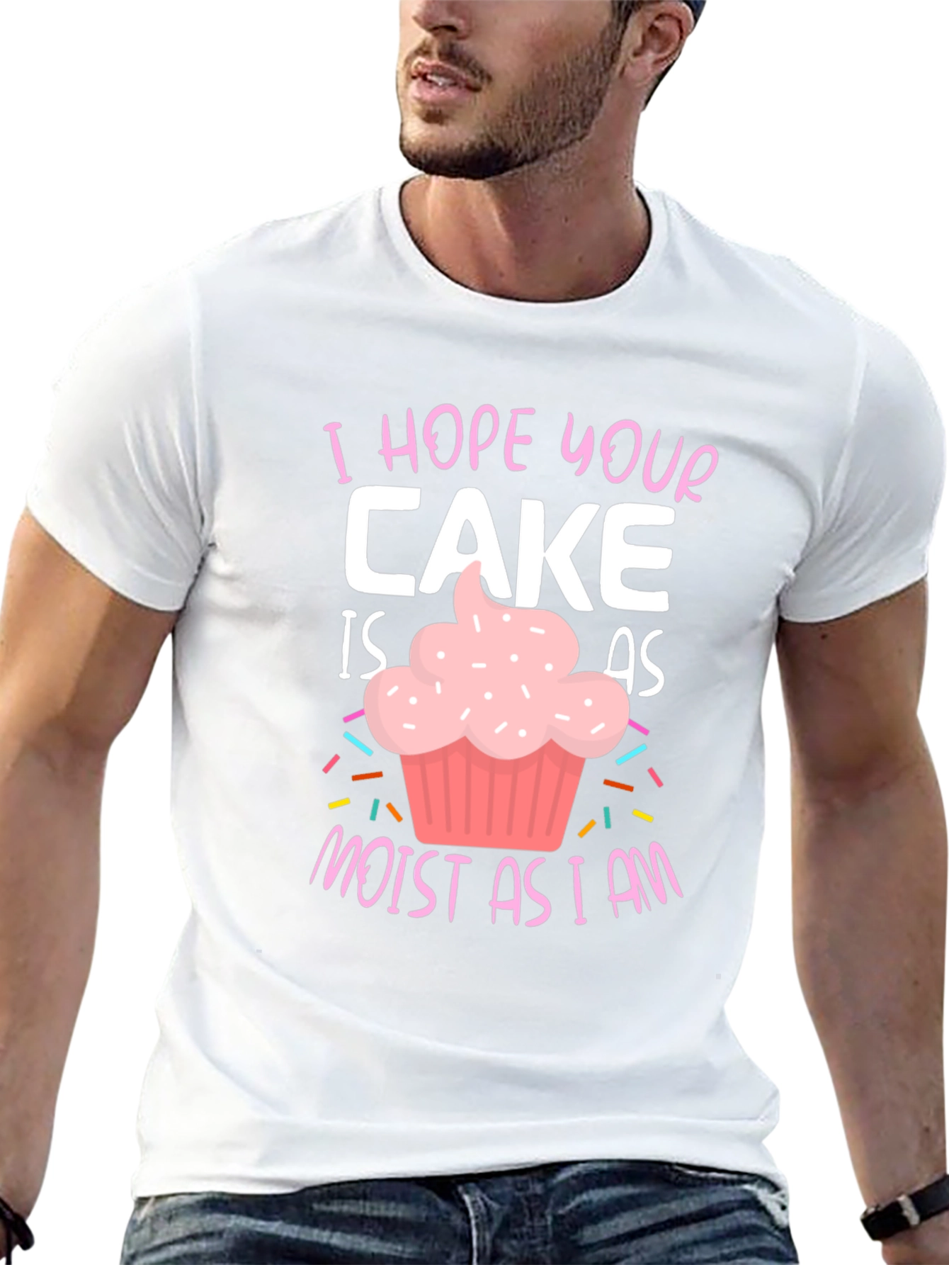 Camiseta Divertida: Espero que tu pastel esté tan húmedo como yo