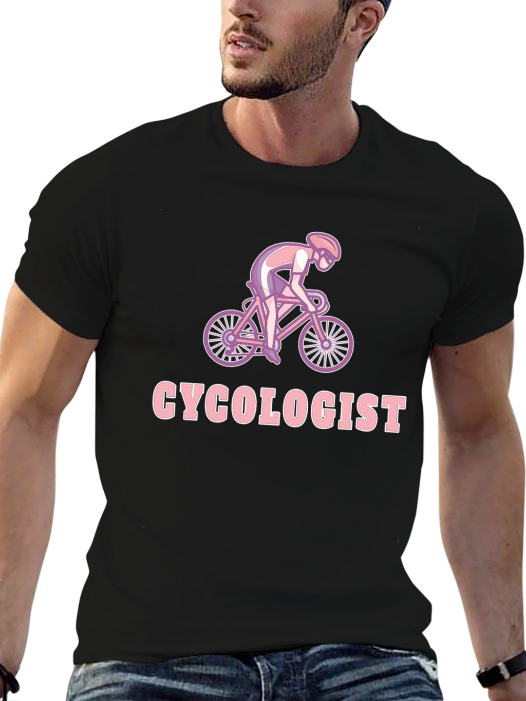 Camiseta Negra Ciclólogo para Amantes del Ciclismo