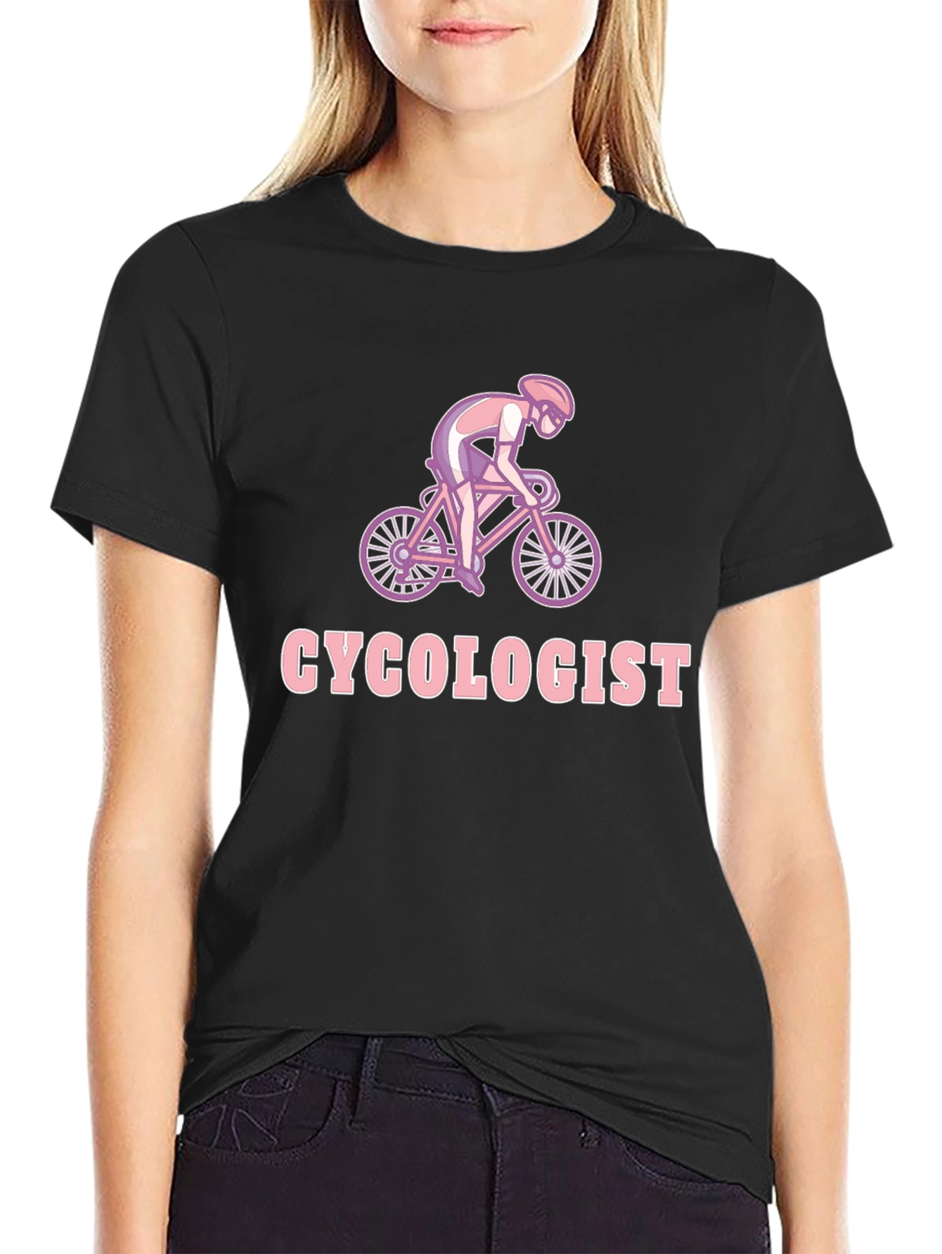Camiseta Negra Ciclólogo para Amantes del Ciclismo