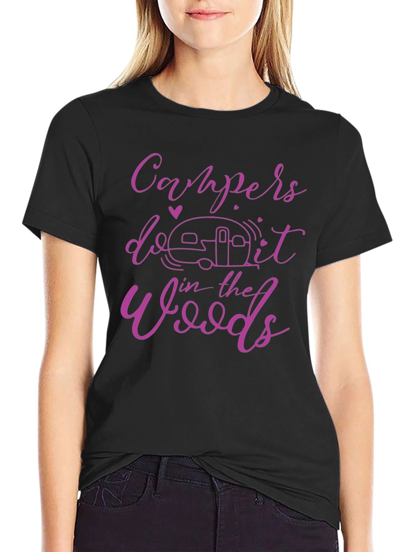 Camiseta Negra Campers Do It In The Woods