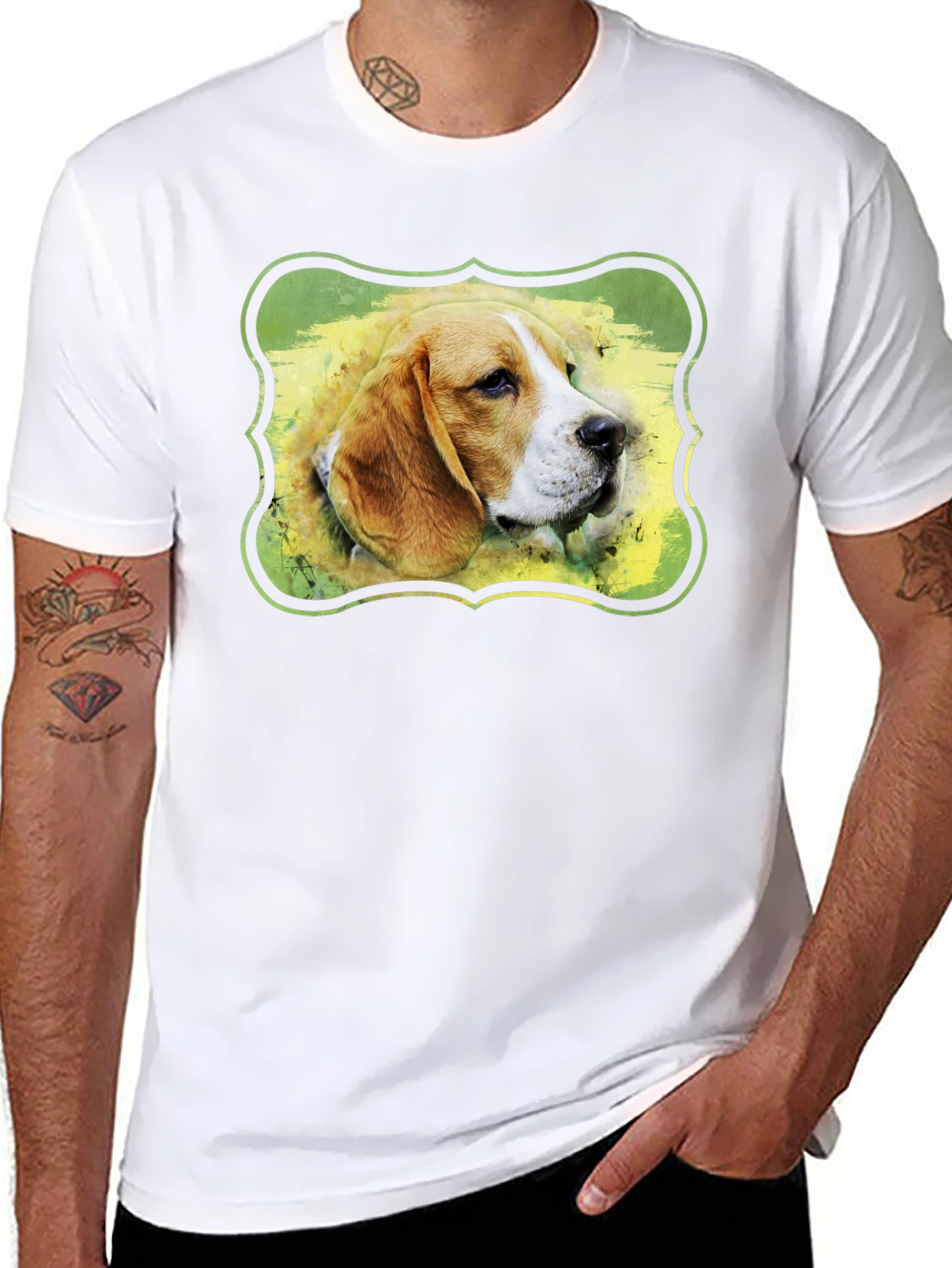 Camiseta Negra con Diseño de Beagle