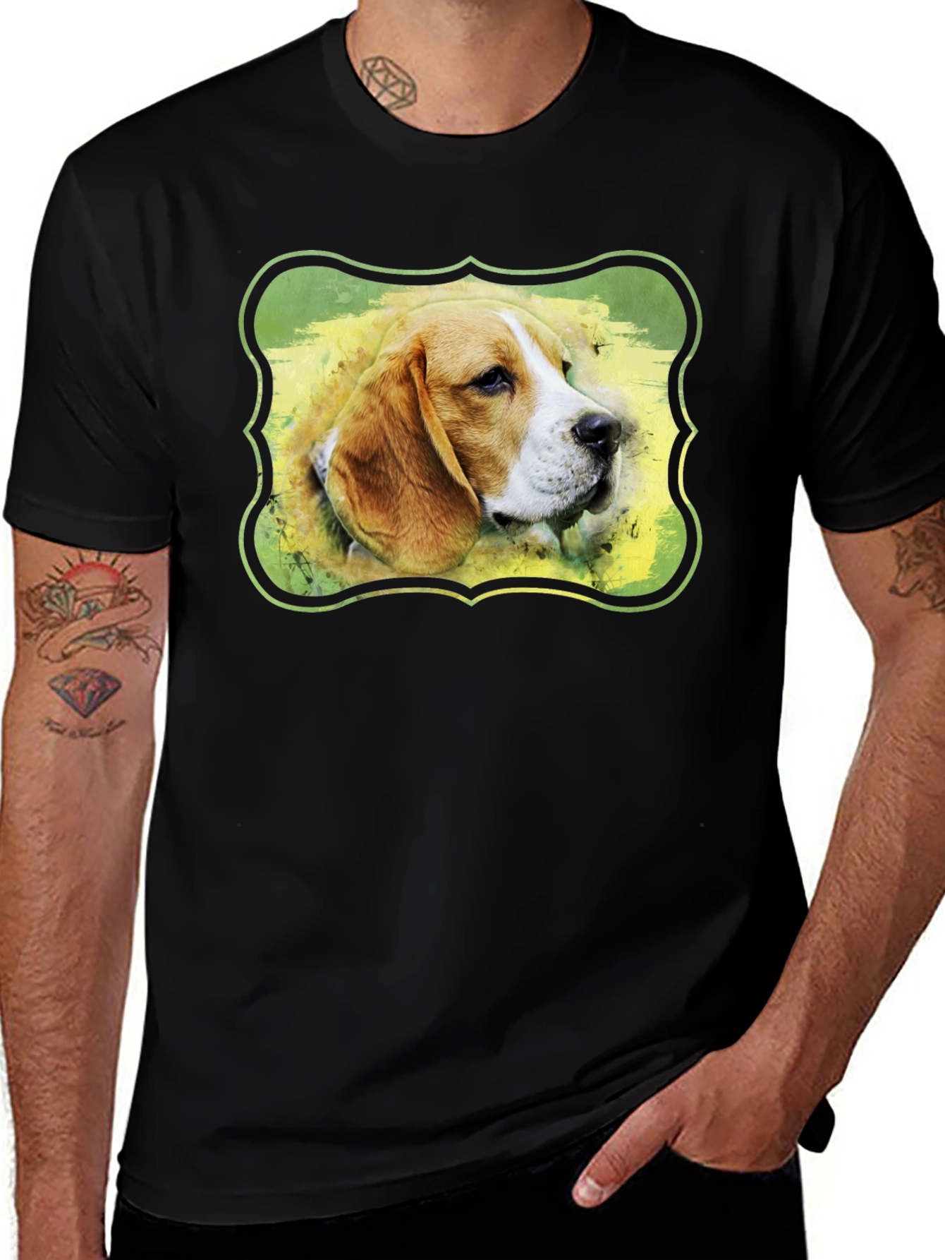 Camiseta Negra con Diseño de Beagle