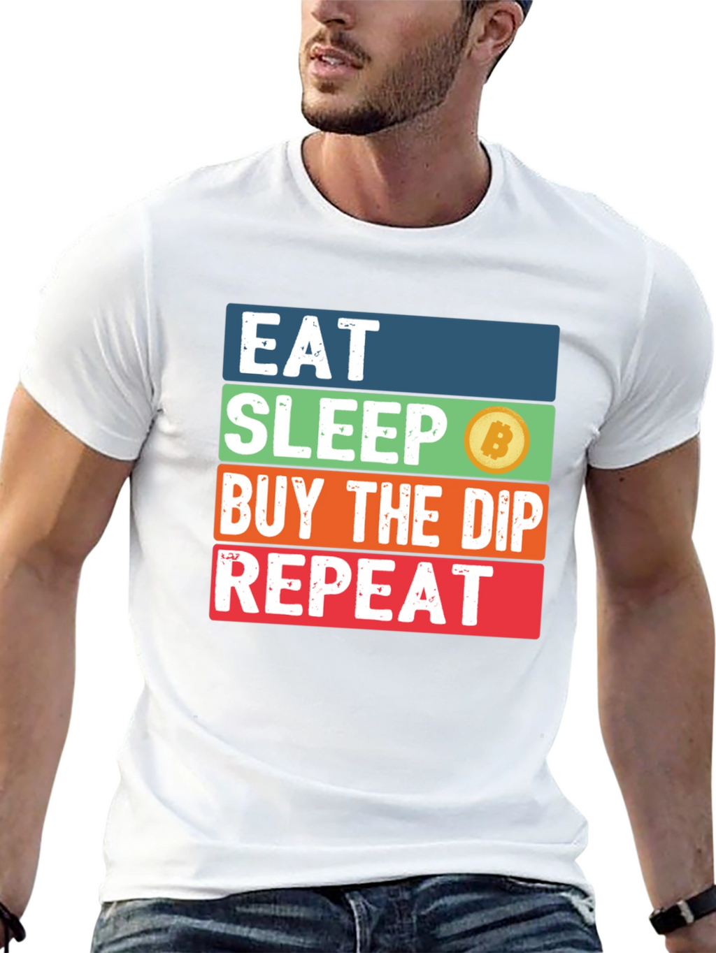 Camiseta Bitcoin: Come Duerme Invierte Repite