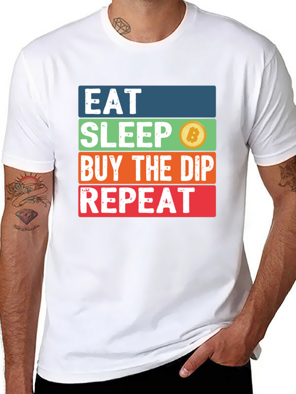 Camiseta Bitcoin: Come Duerme Invierte Repite