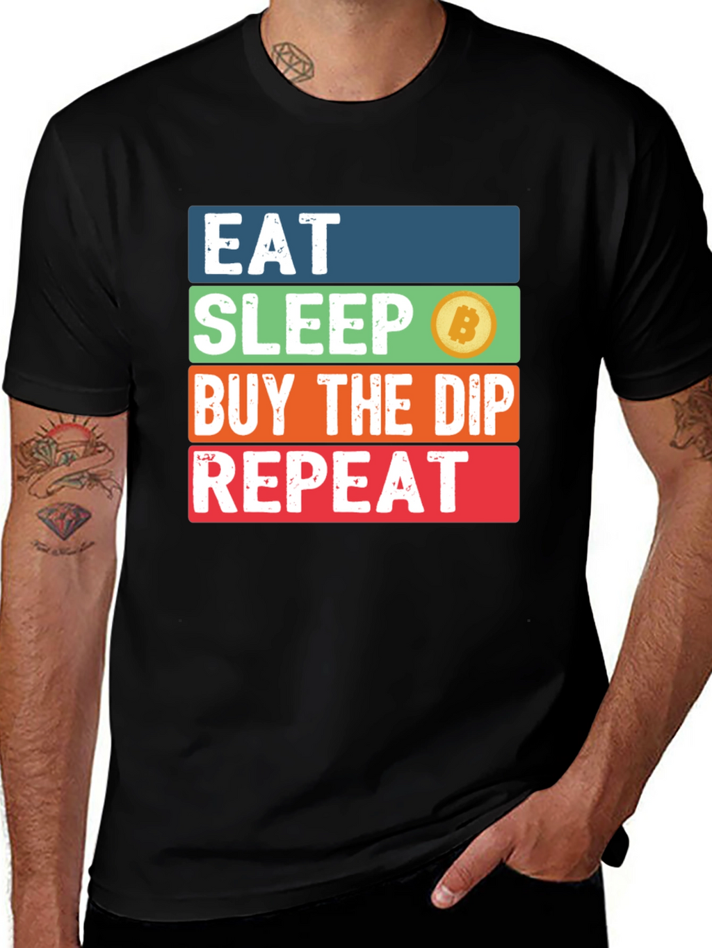 Camiseta Bitcoin: Come Duerme Invierte Repite