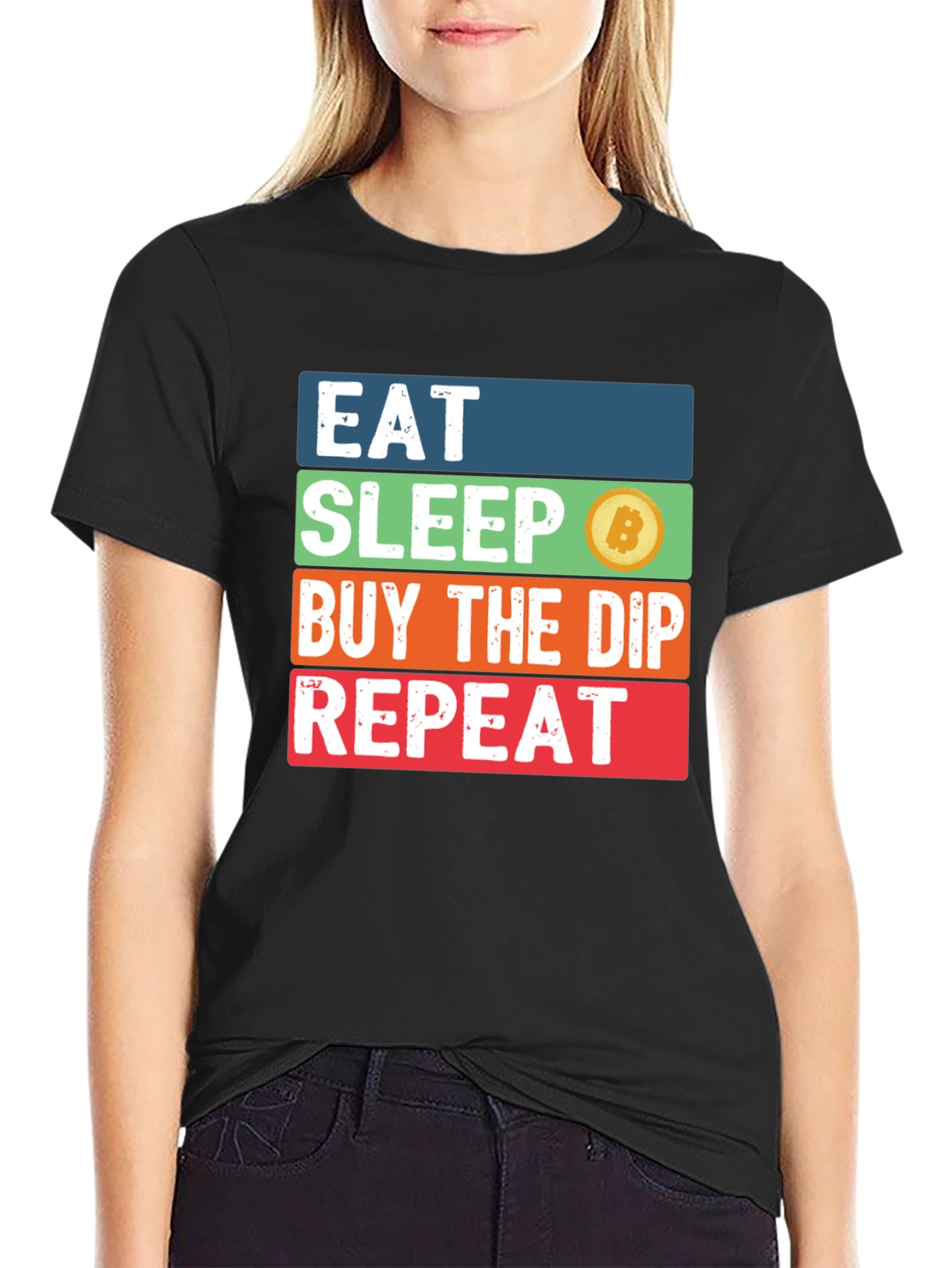 Camiseta Bitcoin: Come Duerme Invierte Repite