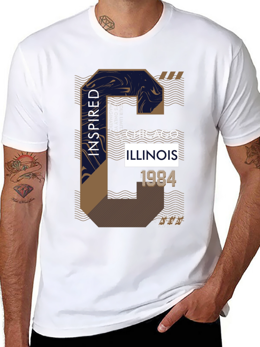 Camiseta Negra con Diseño Chicago Inspired 1984
