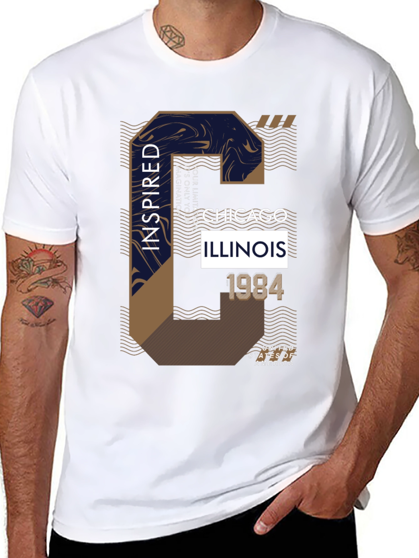 Camiseta Negra con Diseño Chicago Inspired 1984