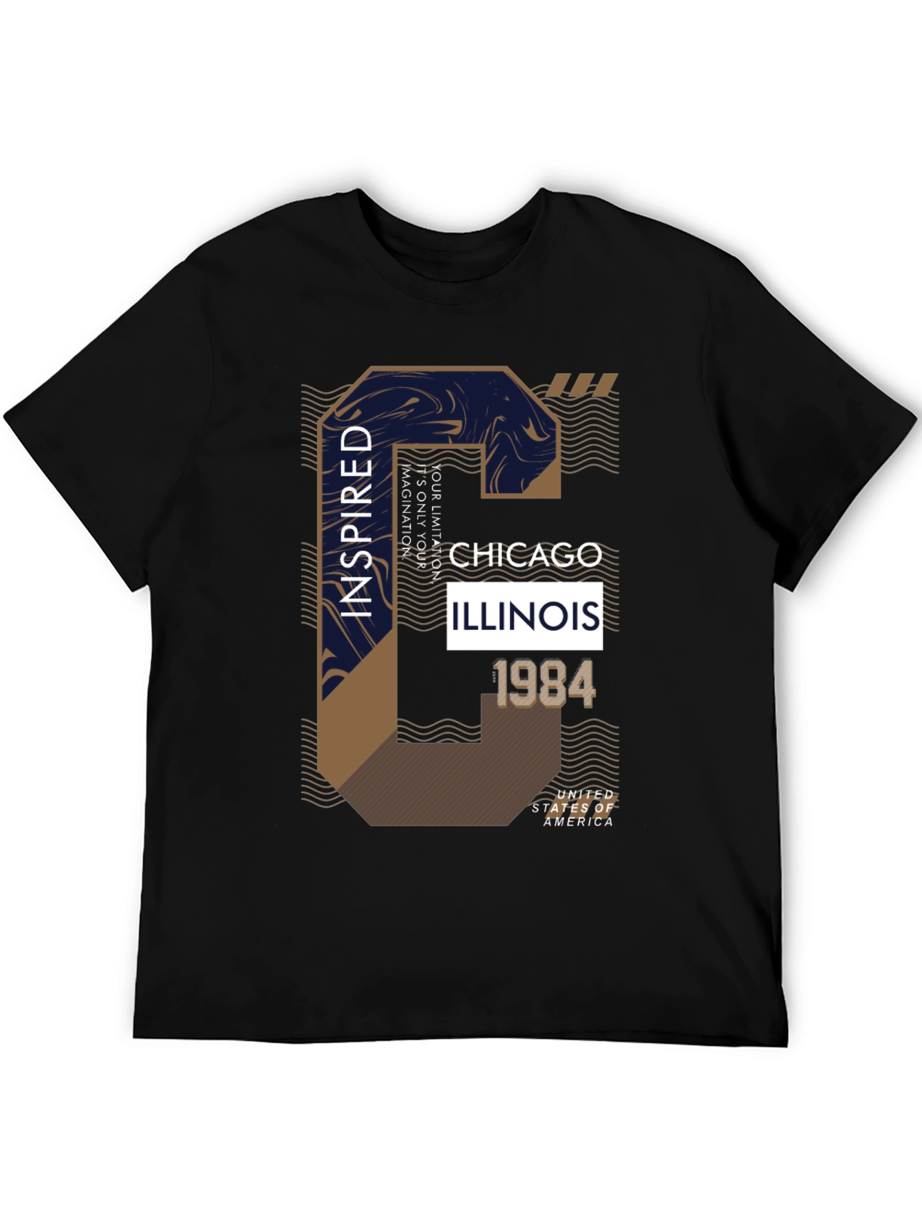 Camiseta Negra con Diseño Chicago Inspired 1984