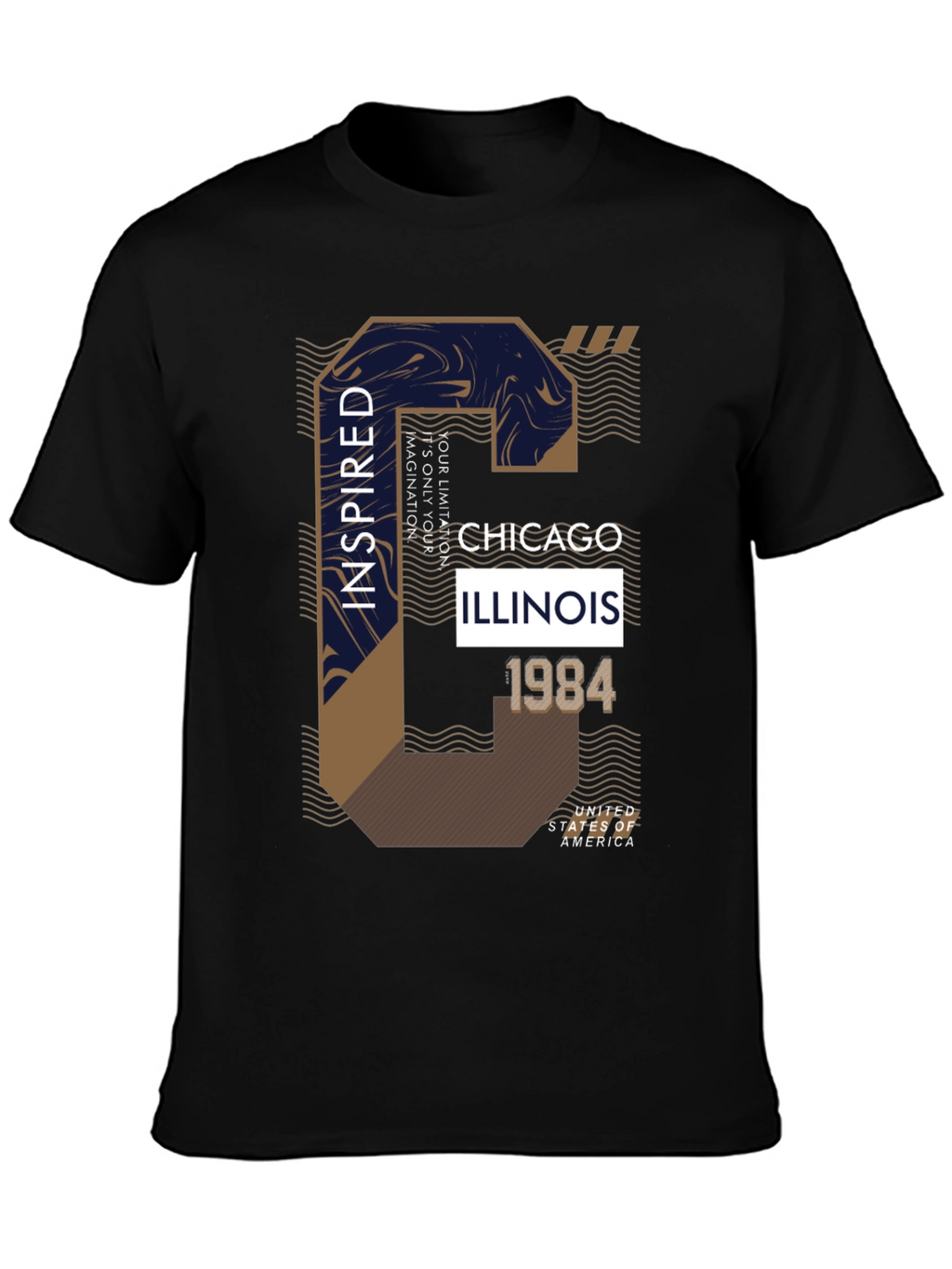 Camiseta Negra con Diseño Chicago Inspired 1984