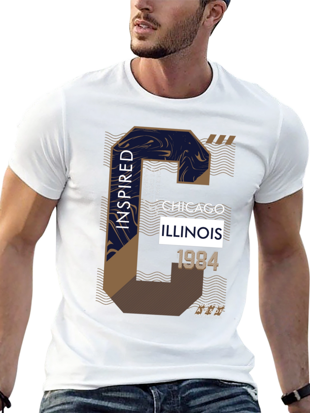 Camiseta Negra con Diseño Chicago Inspired 1984