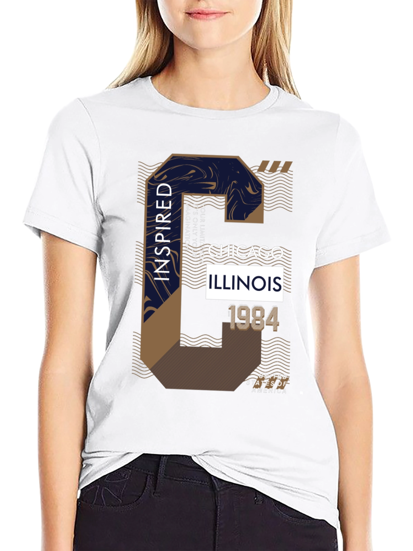 Camiseta Negra con Diseño Chicago Inspired 1984