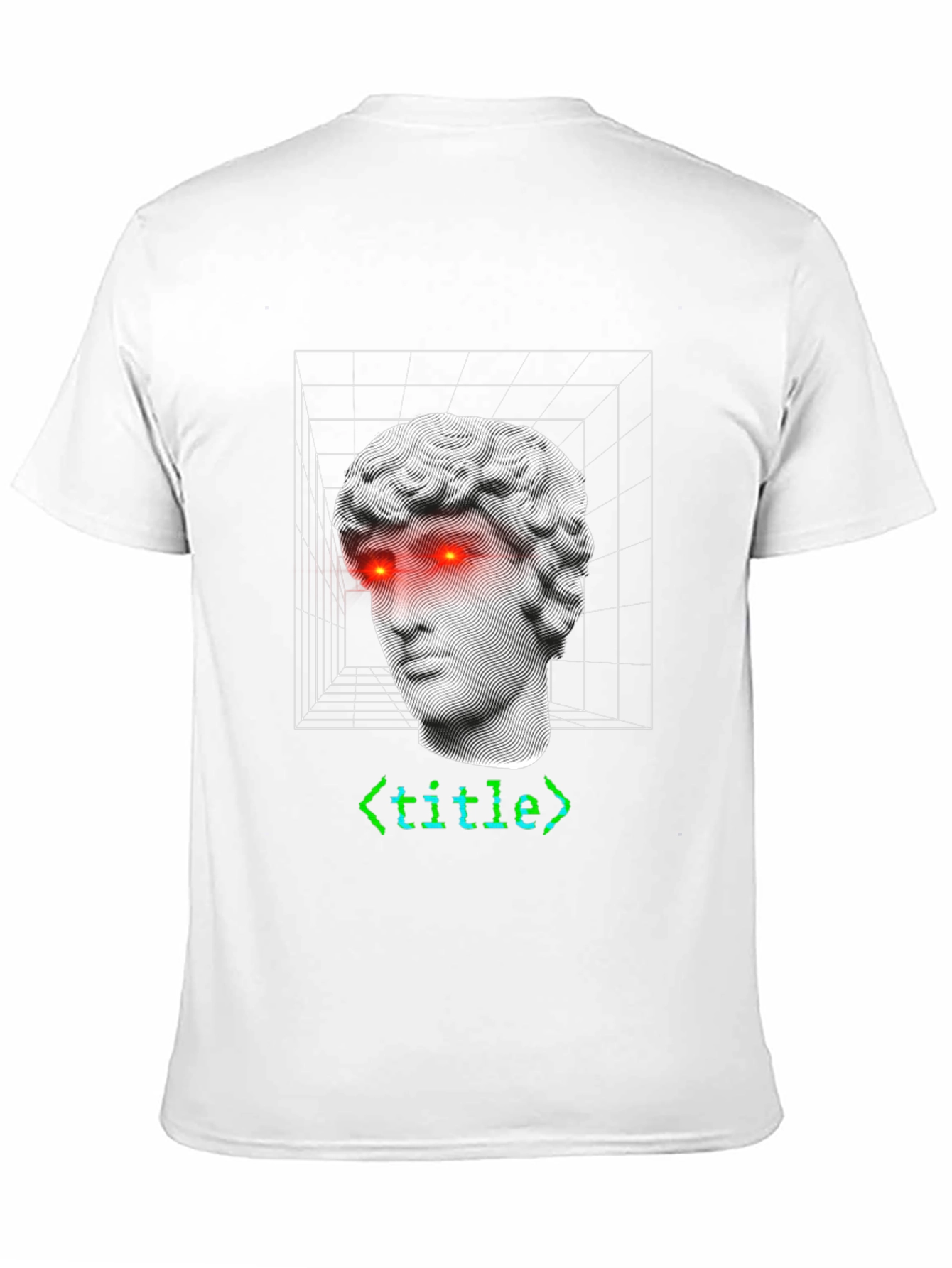 Camiseta Hombre Diseño Estatua Griega Cyberpunk