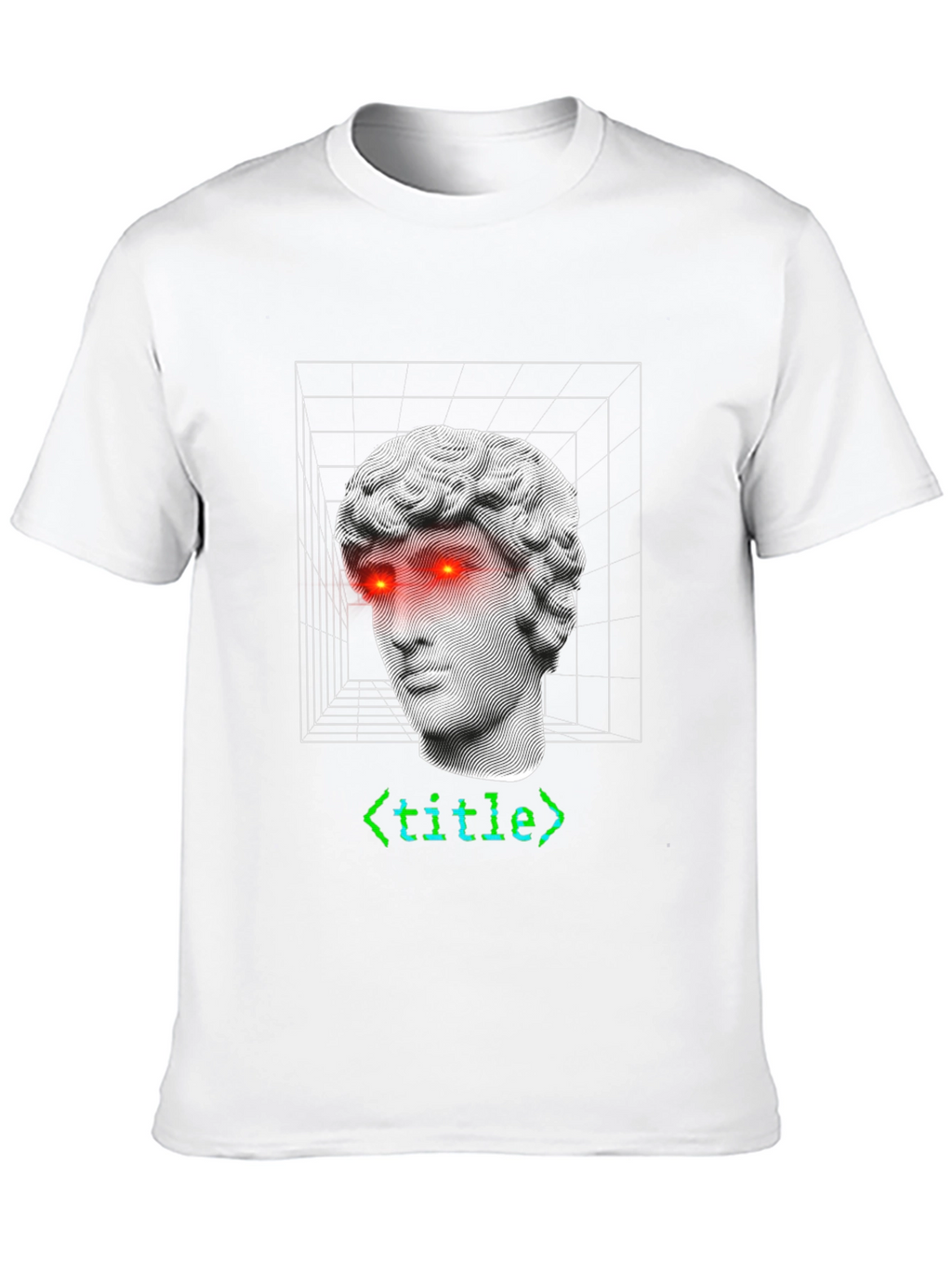 Camiseta Hombre Diseño Estatua Griega Cyberpunk