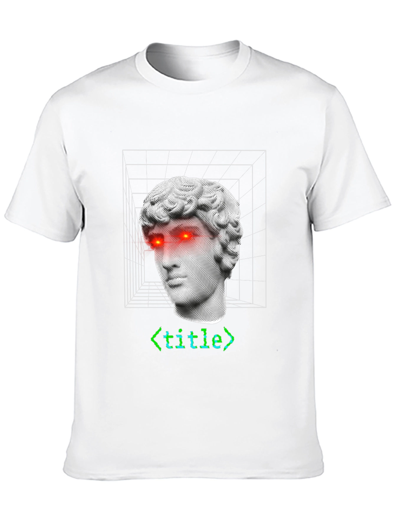 Camiseta Hombre Diseño Estatua Griega Cyberpunk