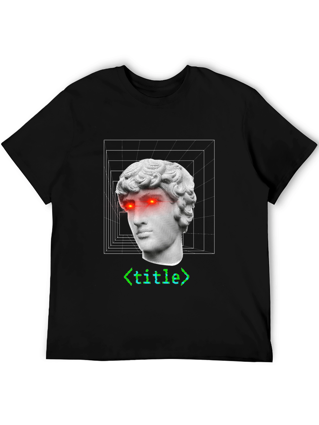Camiseta Hombre Diseño Estatua Griega Cyberpunk