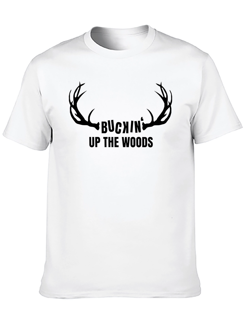 Camiseta Negra Buckin Up The Woods Caza