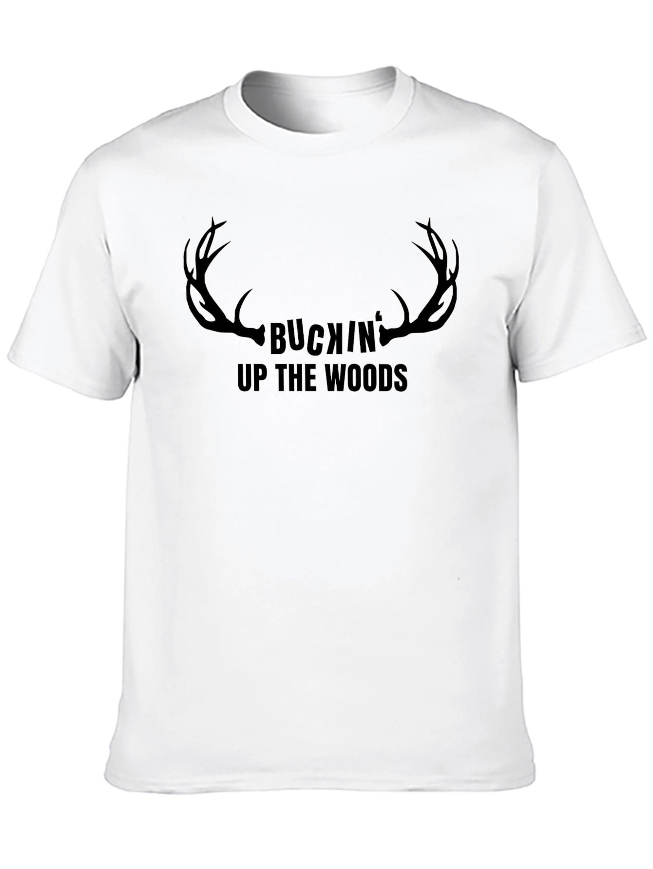 Camiseta Negra Buckin Up The Woods Caza