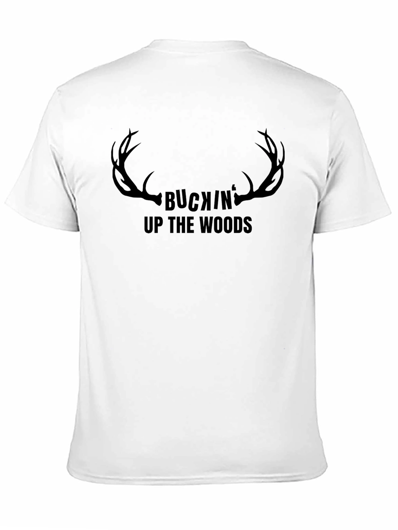 Camiseta Negra Buckin Up The Woods Caza