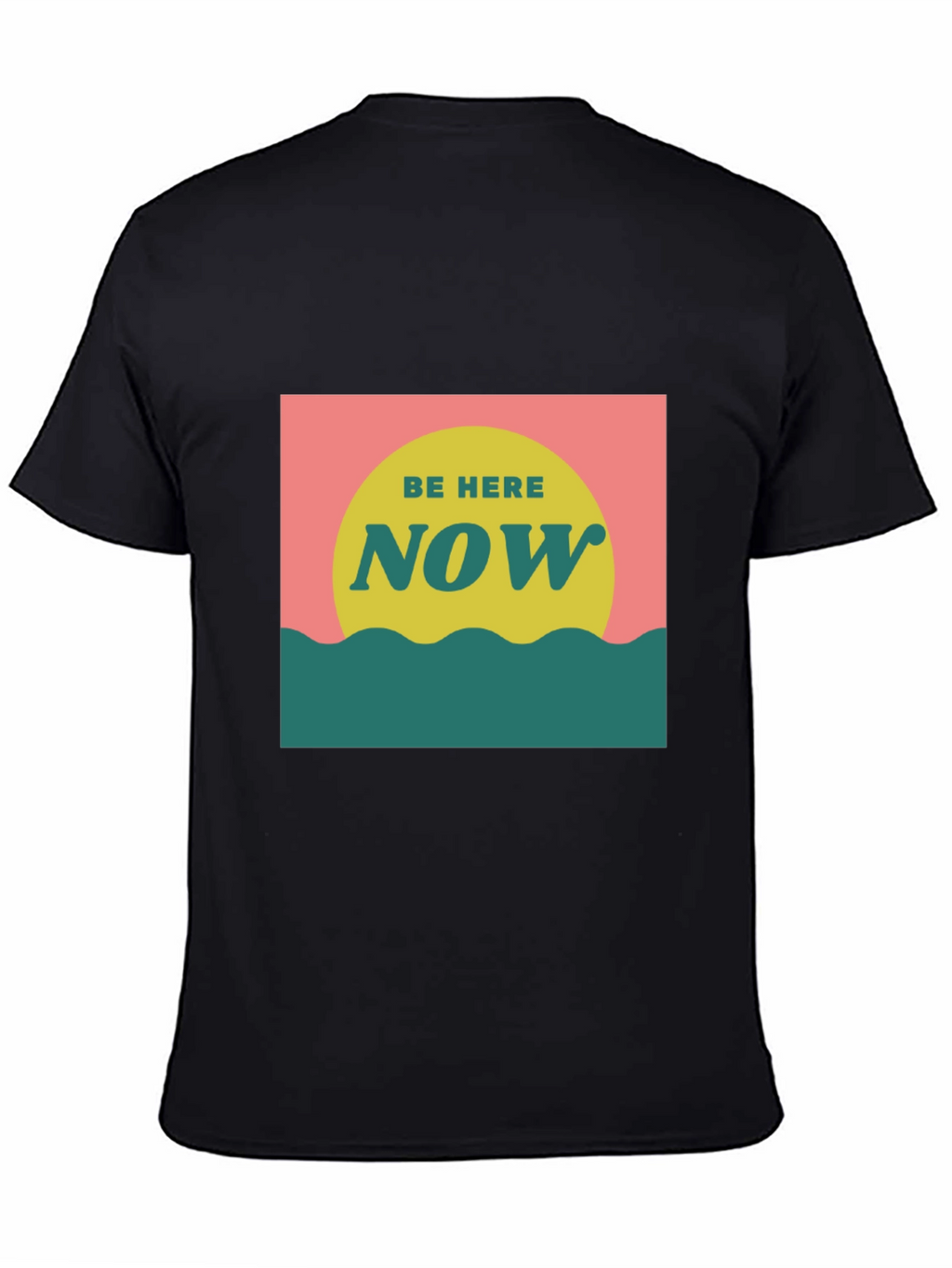 Camiseta Negra Be Here Now Estilo Retro