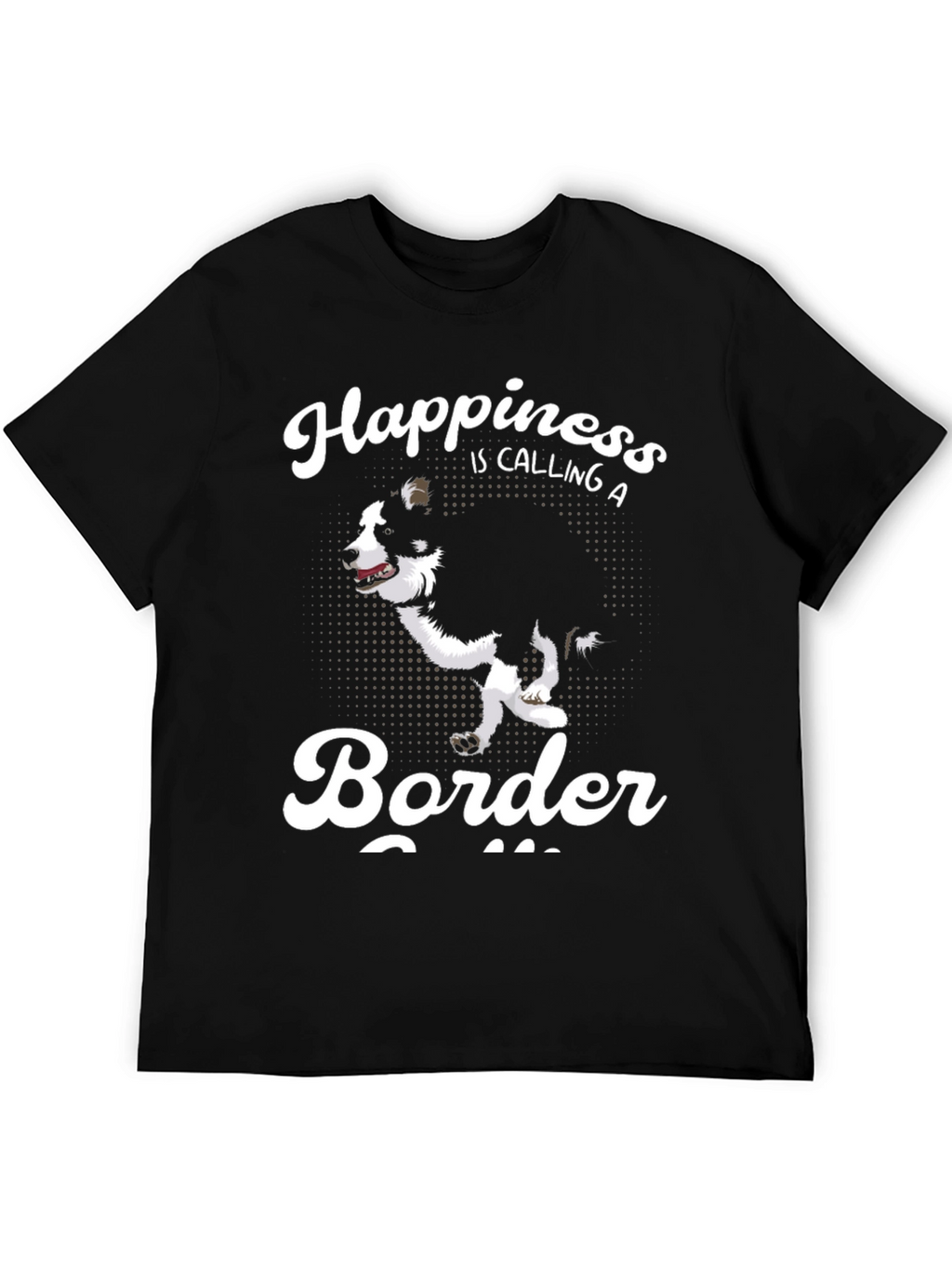 Camiseta Negra Border Collie Happiness
