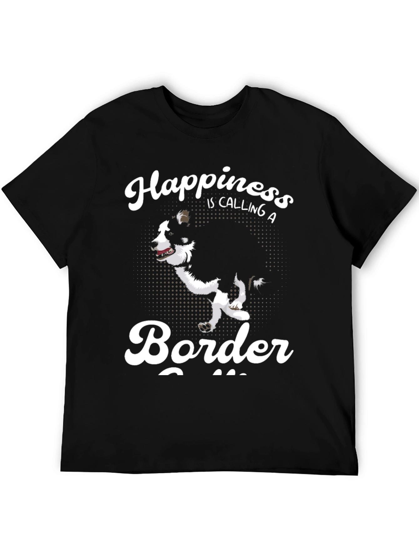 Camiseta Negra Border Collie Happiness