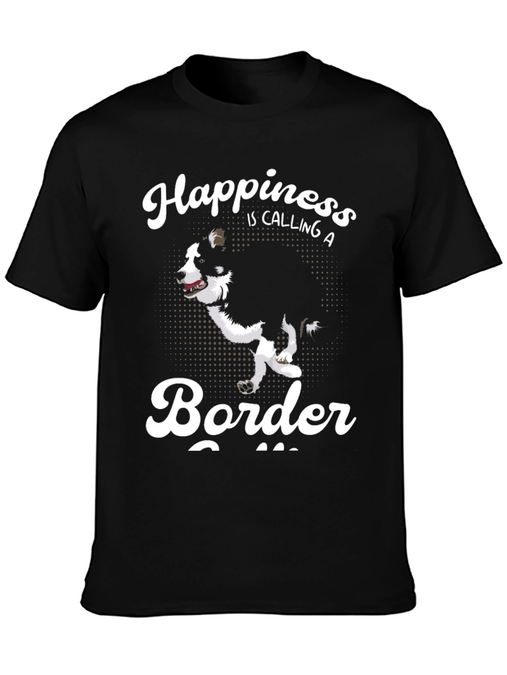 Camiseta Negra Border Collie Happiness