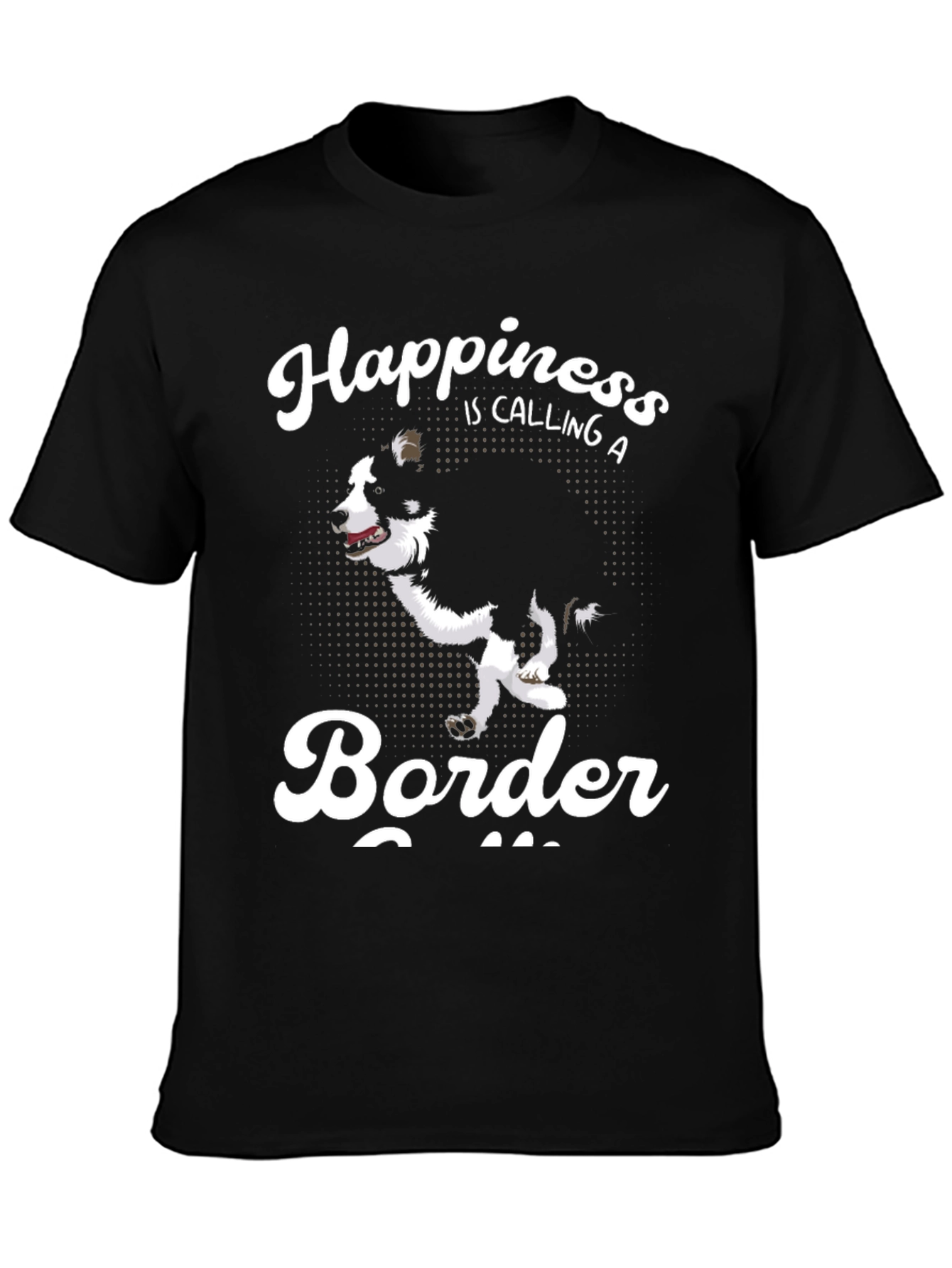 Camiseta Negra Border Collie Happiness
