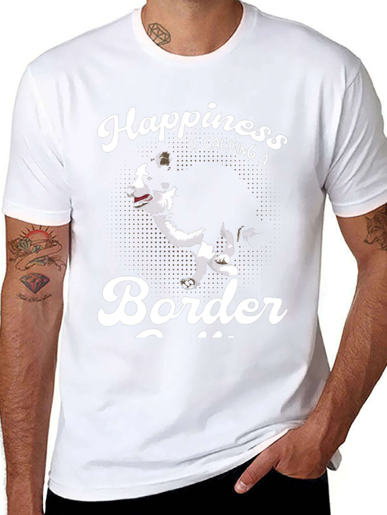 Camiseta Negra Border Collie Happiness