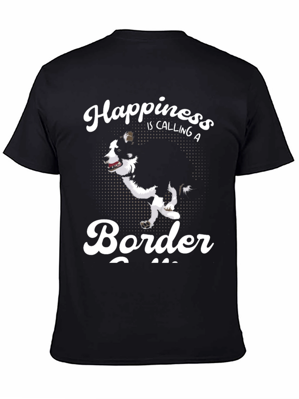 Camiseta Negra Border Collie Happiness