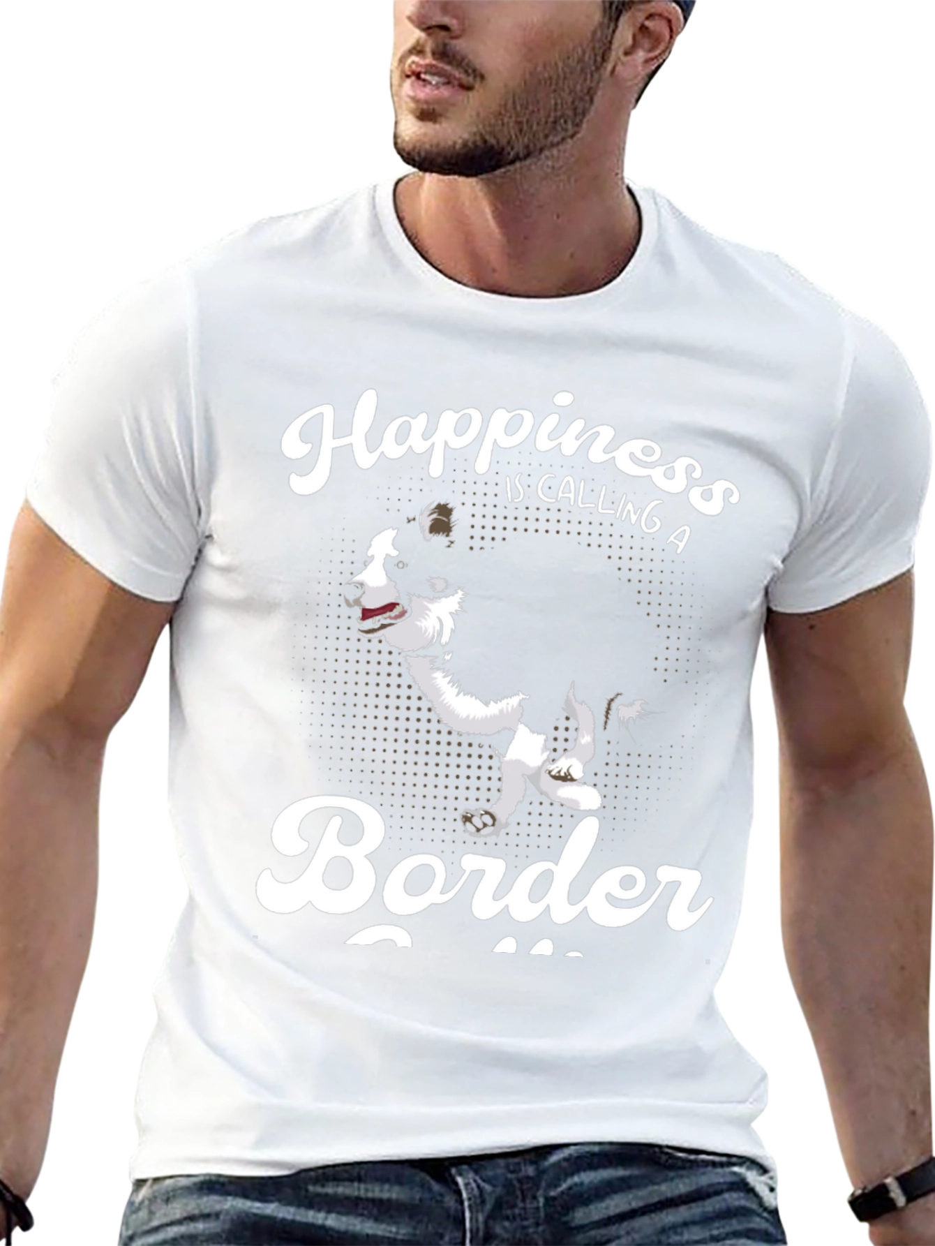 Camiseta Negra Border Collie Happiness