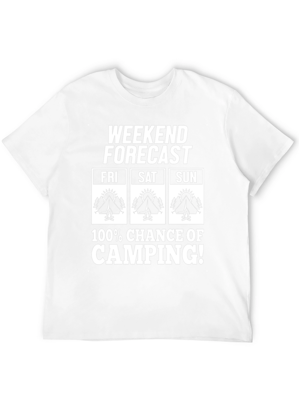 Camiseta Hombre Pronóstico Fin de Semana Camping