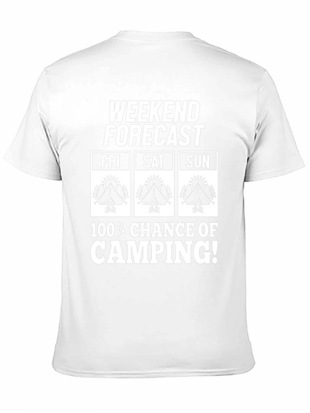 Camiseta Hombre Pronóstico Fin de Semana Camping