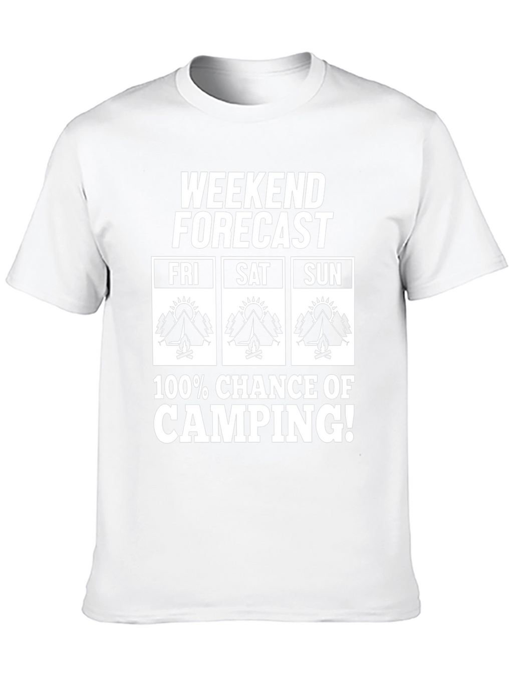 Camiseta Hombre Pronóstico Fin de Semana Camping