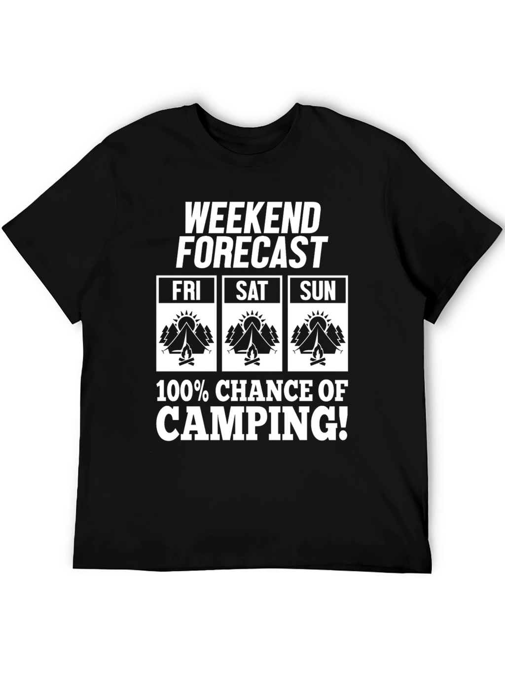 Camiseta Hombre Pronóstico Fin de Semana Camping