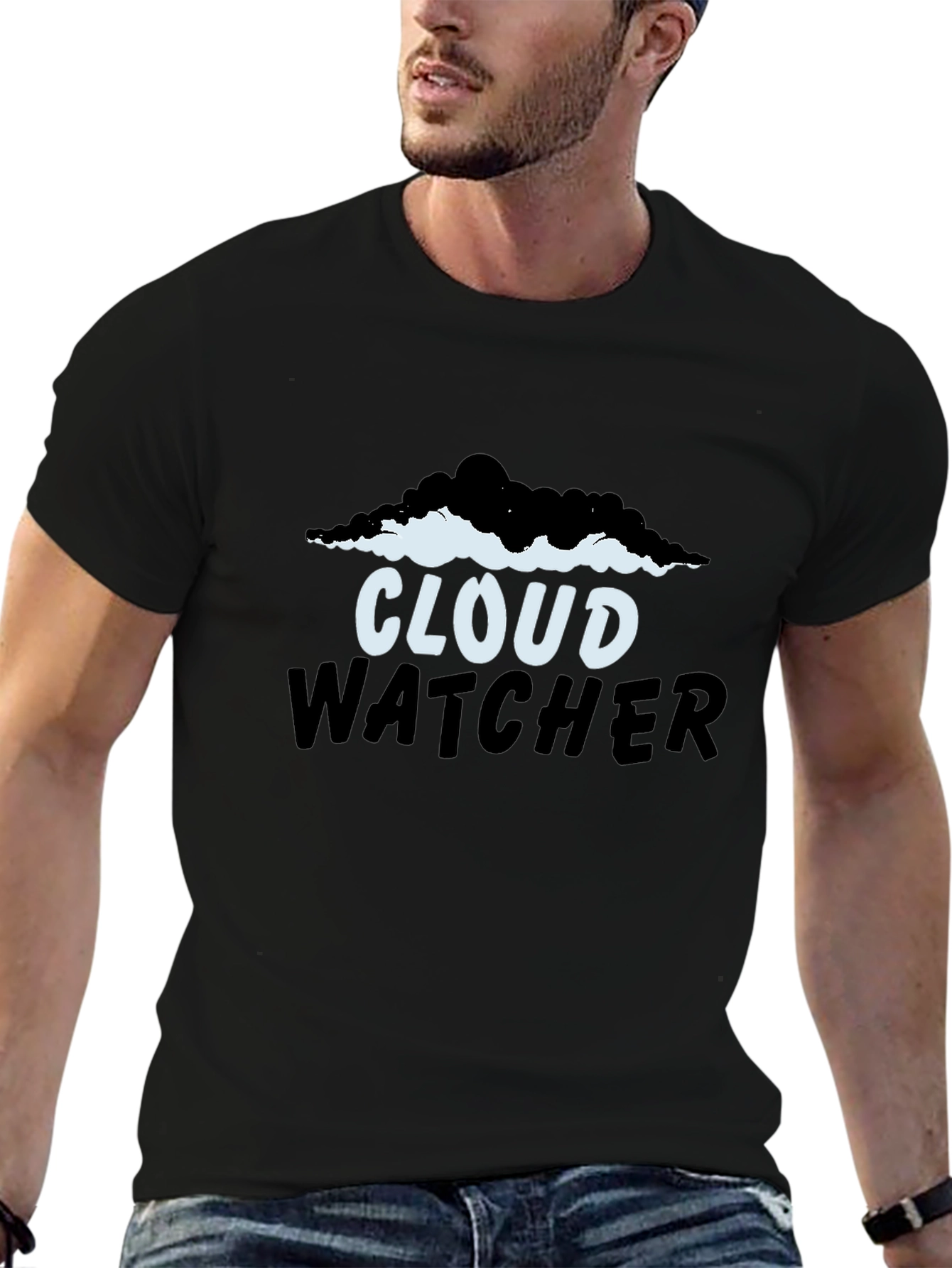 Camiseta Negra Cloud Watcher para Hombre