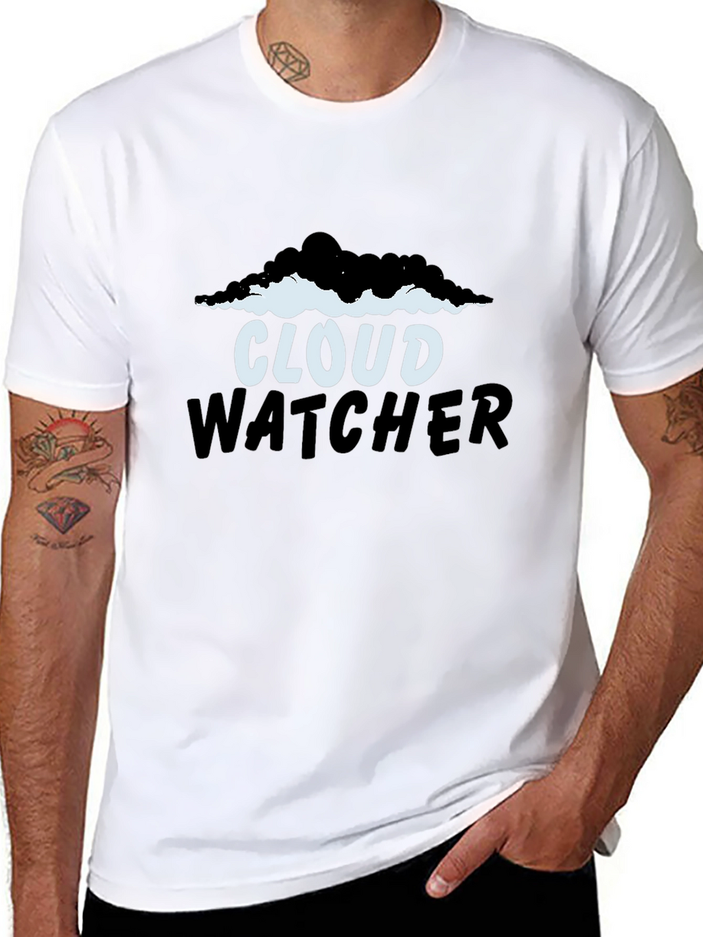 Camiseta Negra Cloud Watcher para Hombre