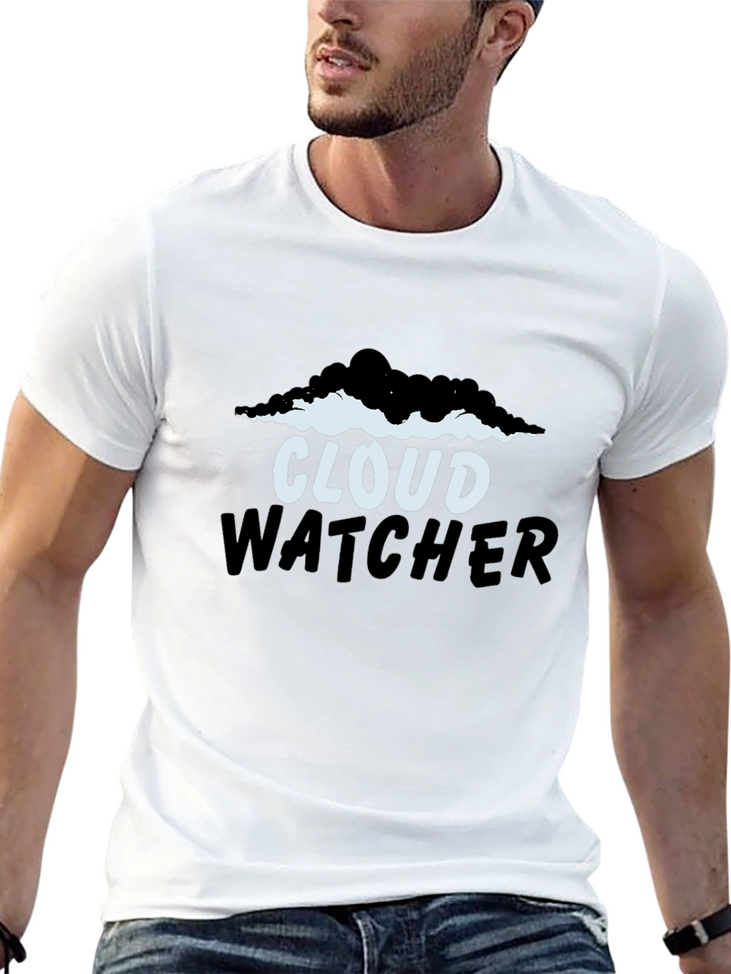 Camiseta Negra Cloud Watcher para Hombre