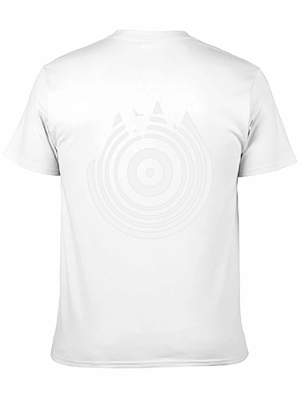 Camiseta Negra con Diseño Circular Abstracto