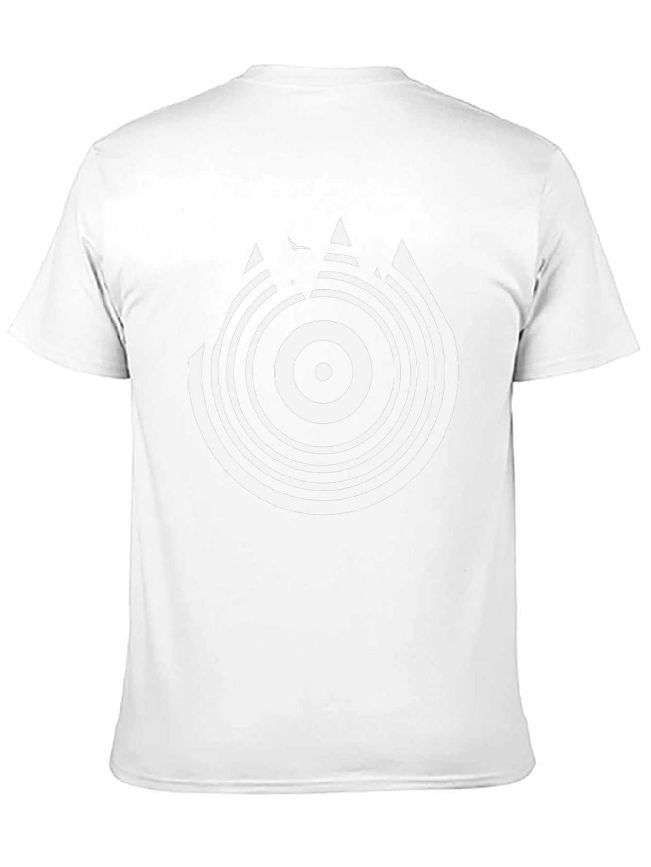 Camiseta Negra con Diseño Circular Abstracto