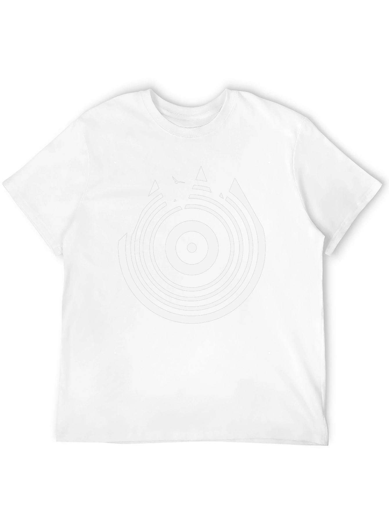 Camiseta Negra con Diseño Circular Abstracto