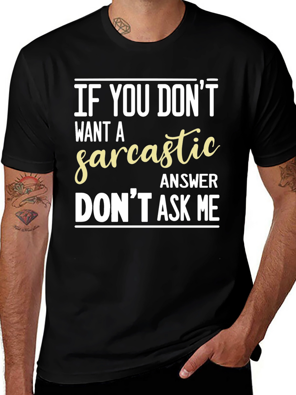 Camiseta Hombre Negra con Mensaje Sarcástico