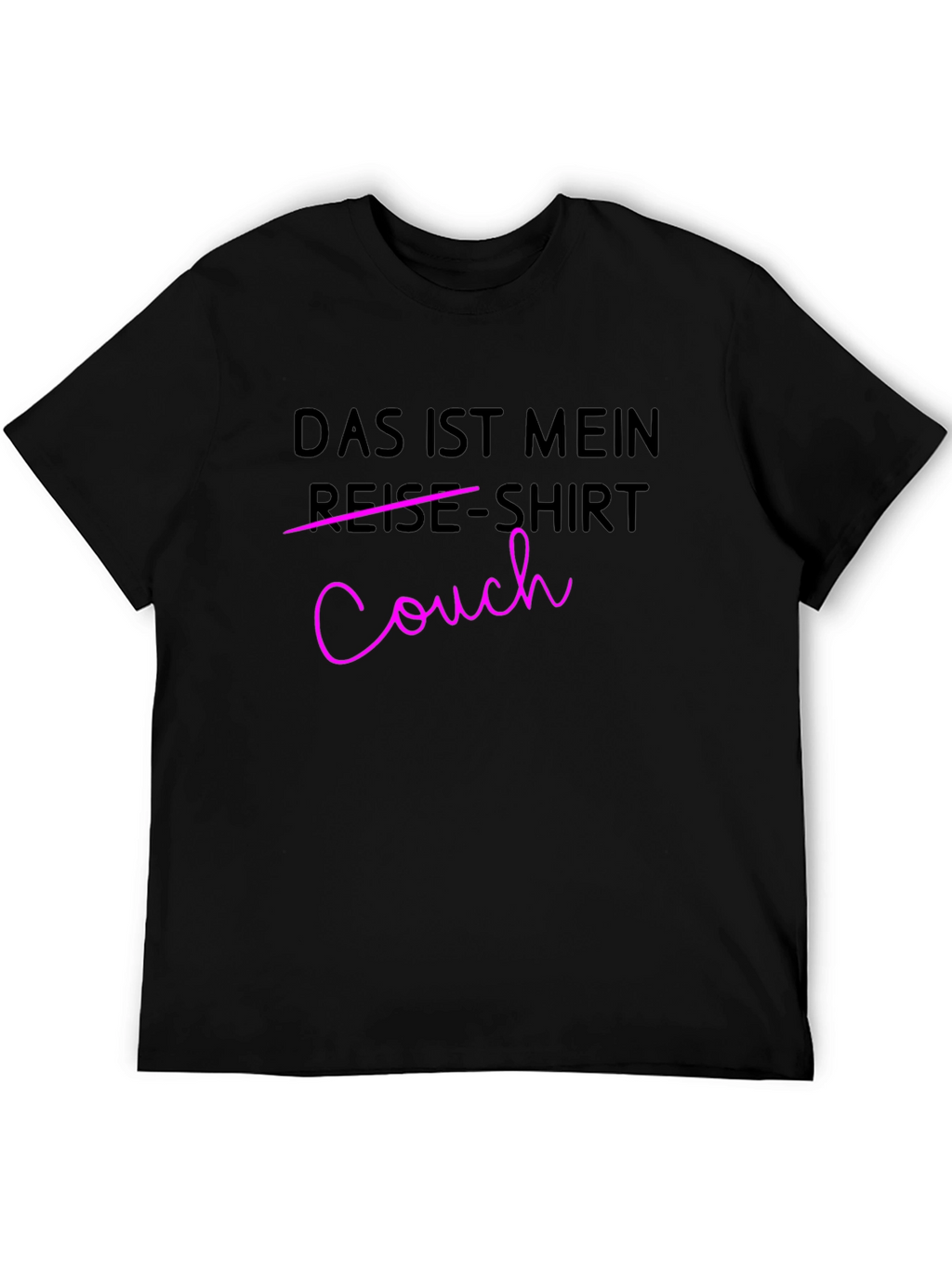 Camiseta Hombre Negra Diseño Divertido Couch