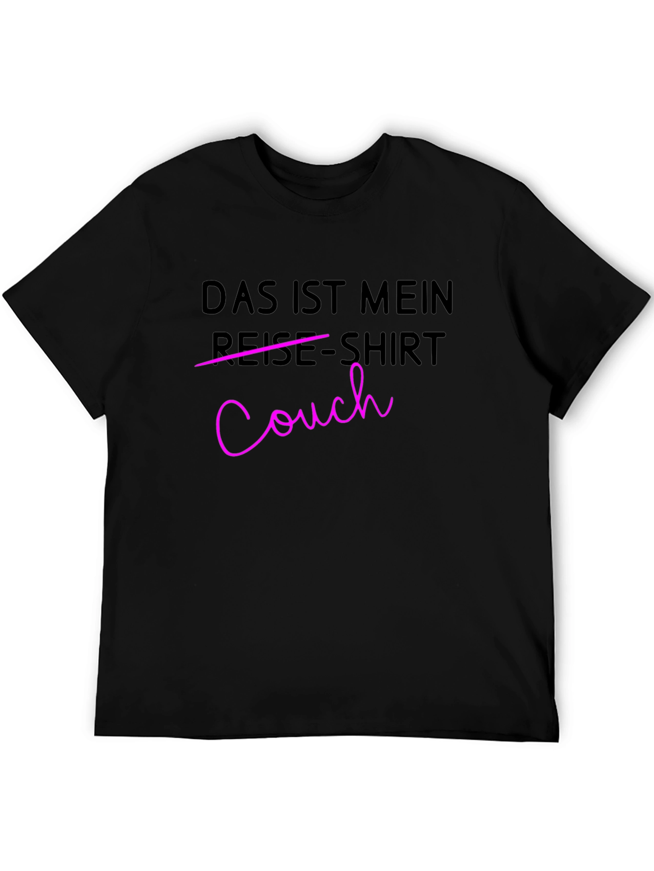 Camiseta Hombre Negra Diseño Divertido Couch
