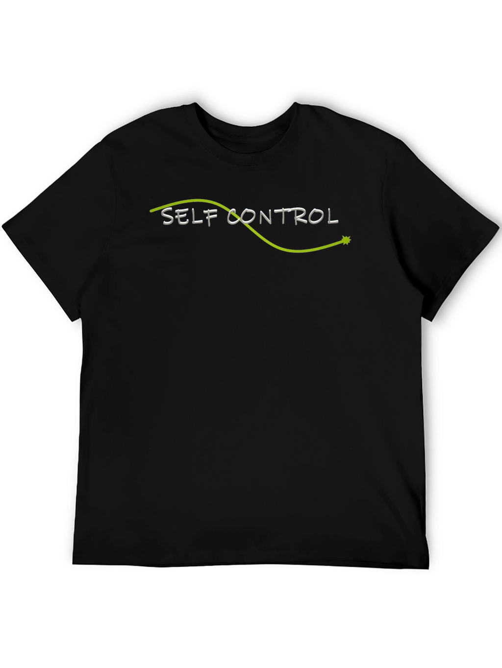 Camiseta Negra Autocontrol Diseño Gráfico