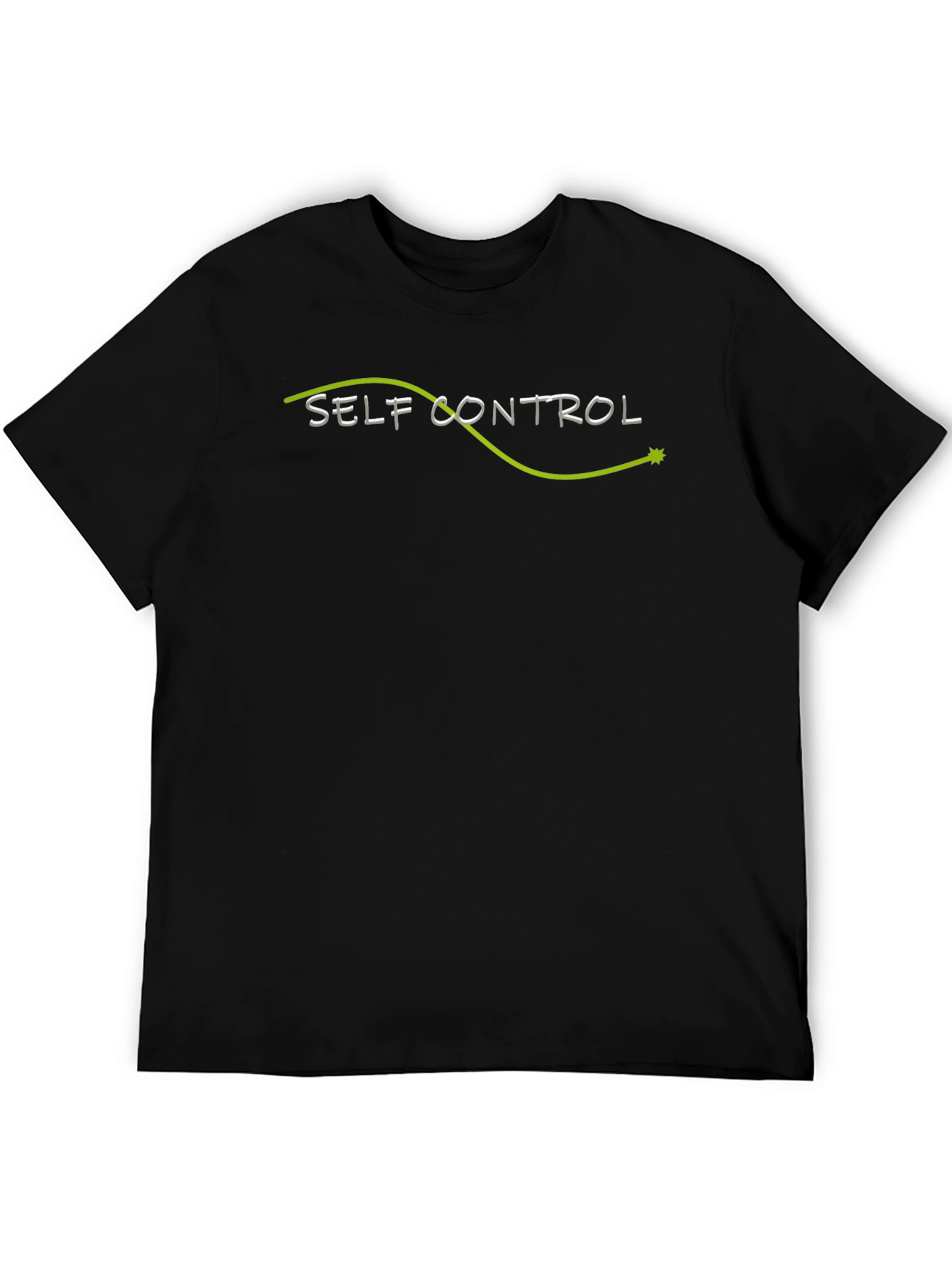 Camiseta Negra Autocontrol Diseño Gráfico